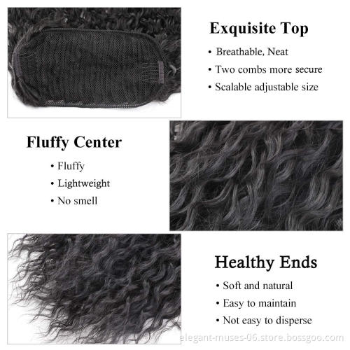 Wholesale Long Wavy Pony tail Hair afro kinky curly Drawstring Ponytails Clip in Hairpiece Ponytail for Black women